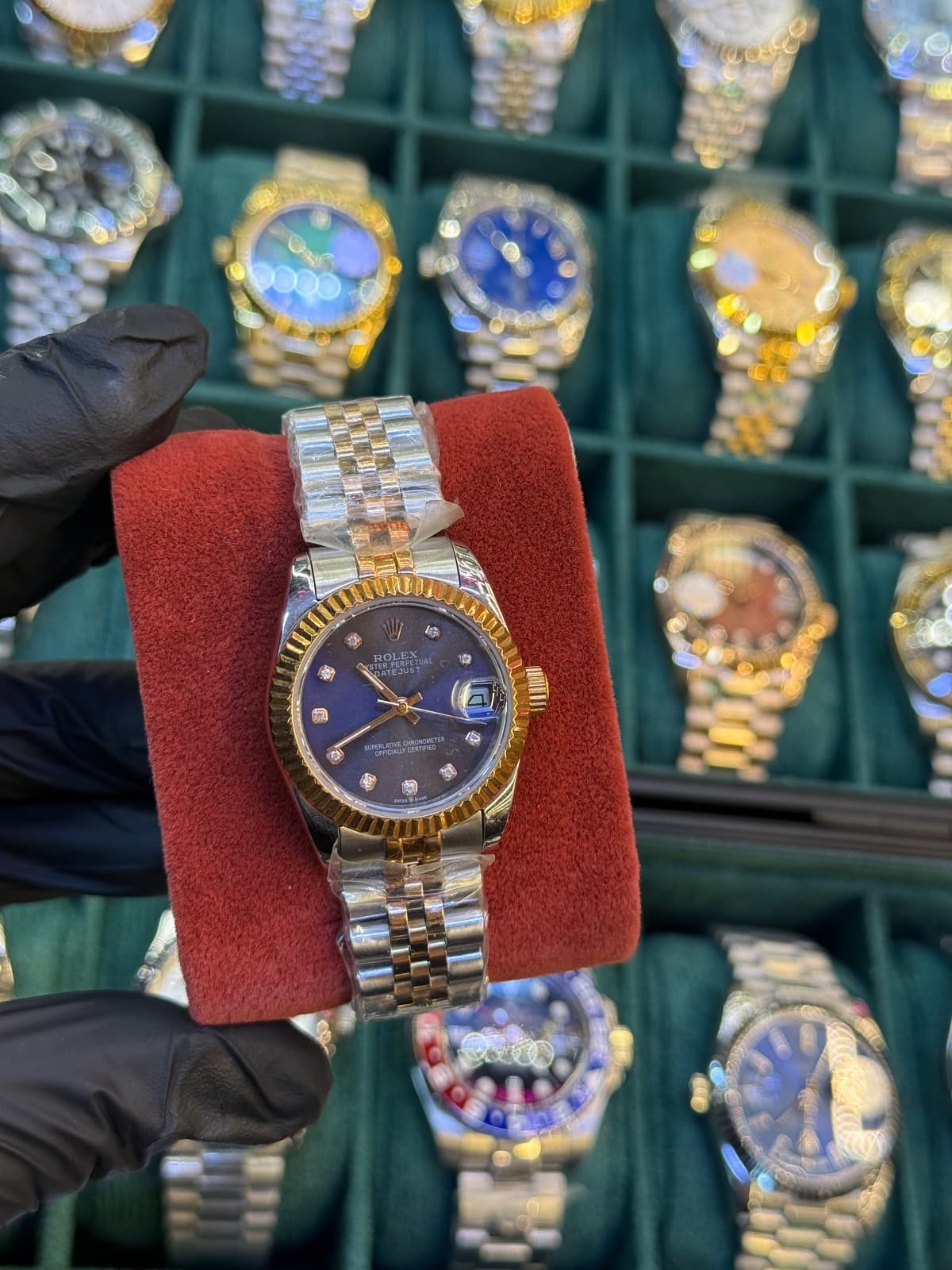 Rolex DateJust – Gümüş mavi taşlı