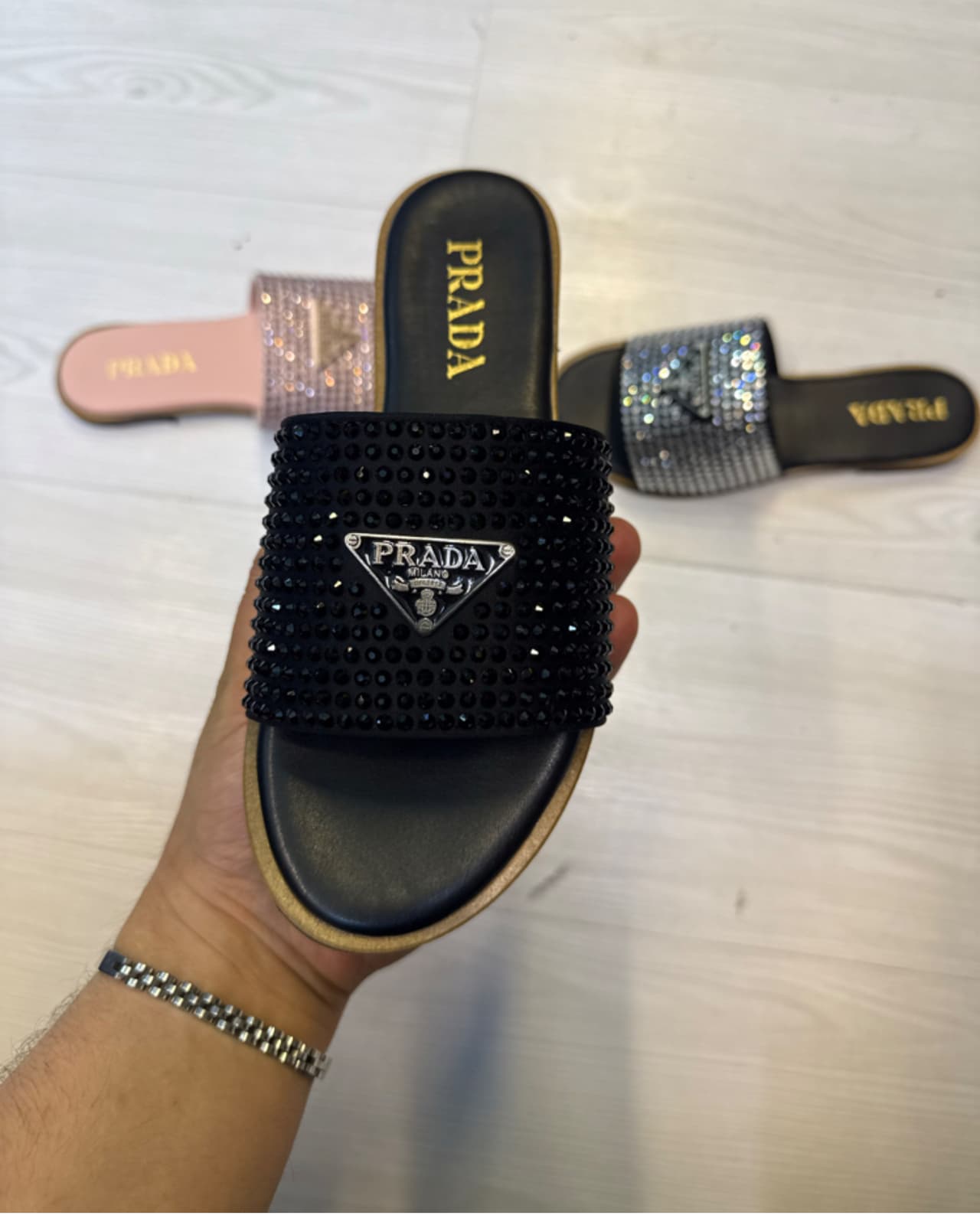 Prada taşlı – Siyah taşlı
